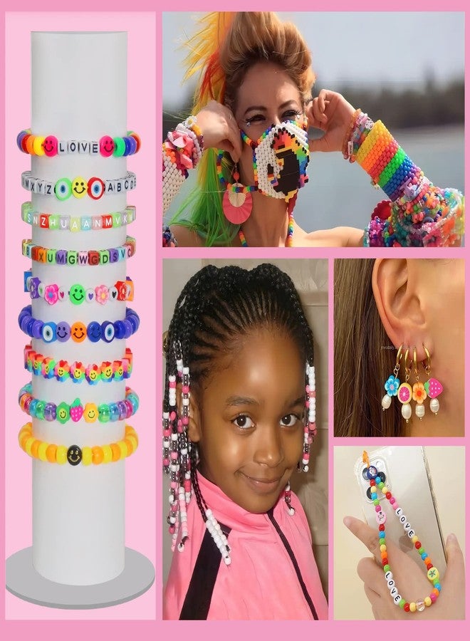 LIS HEGENSA 1000 Pcs DIY Childrens Crafts Beads Friendship Bracelet Kit, with Pony Beads Letter Beads and Bracelet Making Kit, Colorful Charms, Used for Custom Necklace Bracelets and Jewelry Decor - Image 5